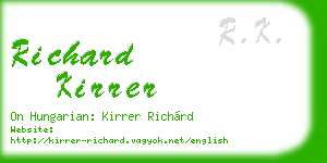 richard kirrer business card