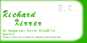 richard kirrer business card